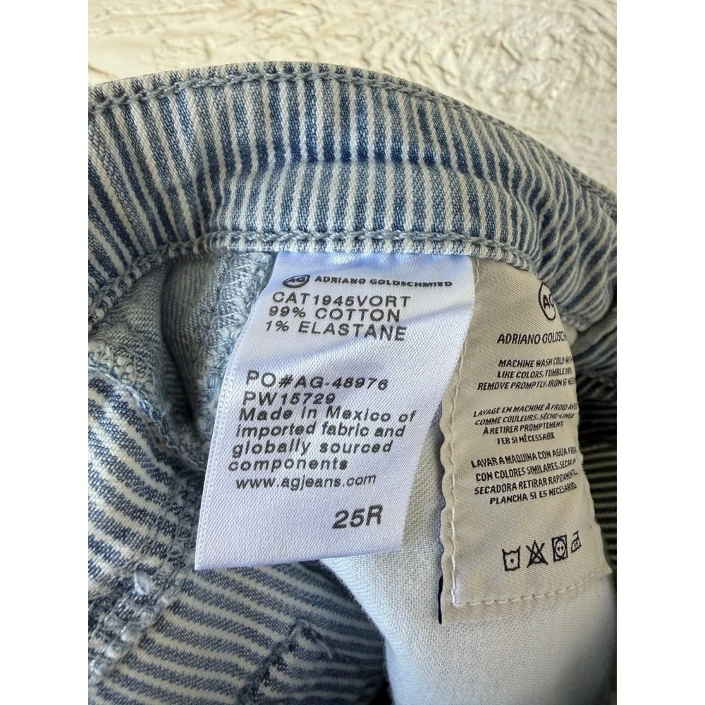 AG Adriano Goldschmied Isabelle Side Panel Striped High Rise Straight‎ Size 25